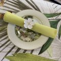 Golden metal Table napkin ring "White flower"