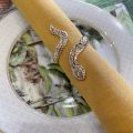 Golden metal Table napkin ring "Snake"