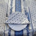 Round tablecloth in cotton "tradition" blue and white "Marat d'Avignon"