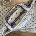 Quilted coton shopping bag "Moustiers" ecru and blue