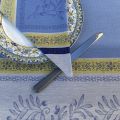 Jacquard table napkins "Olivia" blue by Tissus Toselli