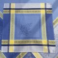 Jacquard table napkins "Olivia" blue by Tissus Toselli