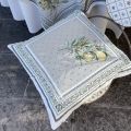 Provence Jacquard cushion cover mimosa and lemons, "Riviera" from Tissus Toselli in Nice