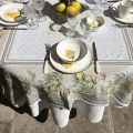 Square Jacquard tablecloth lemons and mimosa "Menton"