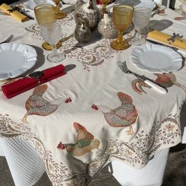 Rectangular Jacquard tablecloth"Chantecler" Marat d'Avignon