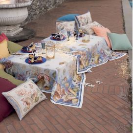Tessitura Toscana Telerie, square linen tablecloth "Murice"