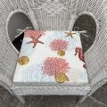 Outdoor seat cushions "Corail" white