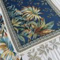 Set de table Jacquard "Moréa" fond bleu Tissus Toselli, Nice