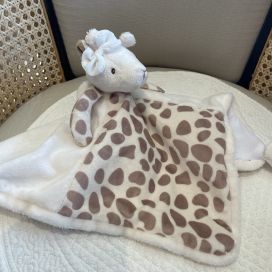 Peluches Bukowski - Doudou et porte tétine girafe "Lucy" baby rug"