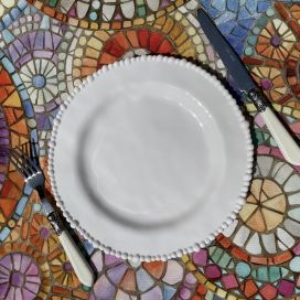 Melamine table plate "Joke" white
