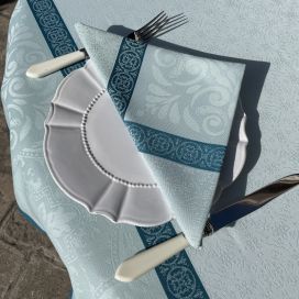 Table napkins  Sud Etoffe "Alicante" blue ether