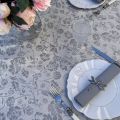 Rectangular coated cotton tablecloth "Livia" grey