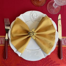Golden metal Table napkin ring "Bees"