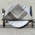 Serviette de table Sud Etoffe "Alicante" beige et taupe