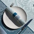 Serviette de table Sud Etoffe "Chamaret" ether et turquoise