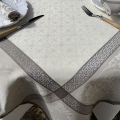 Nappe rectangulaire Sud Etoffe, Jacquard polyester "Alicante" beige et taupe