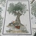 Linen kitchen towel olive tree "DOP viola" Tessitura Toscana Telerie