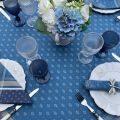 Jacquard table napkins "Massilia" blue by Tissus Toselli