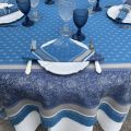 Nappe rectangulaire Jacquard "Massilia" bleu Tissus Toselli