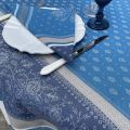 Nappe rectangulaire Jacquard "Massilia" bleu Tissus Toselli