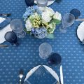 Rectangular Jacquard tablecloth "Massilia" blue by Tissus Toselli