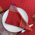 Jacquard table napkins "Massilia" rouge by Tissus Toselli