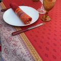 Serviette de table Jacquard "Massilia" rouge, Tissus Toselli