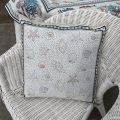 Provence Jacquard cushion cover "Bonifaccio" blue from Tissus Toselli in Nice
