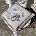 Provence Jacquard cushion cover "Littoral" ecru from Tissus Toselli in Nice