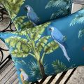 Outdoor cushions "Parrots" blue