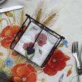 Paper napkins holder, metal and foliage small size