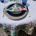 Round tablecloth in coated cotton "Antilles" from Tissus Toselli