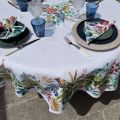 Round tablecloth in coated cotton "Antilles" from Tissus Toselli