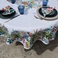 Round tablecloth in coated cotton "Antilles" from Tissus Toselli