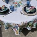 Rectangular tablecloth in coated cotton "Antilles" by Tissus Toselli