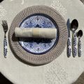 Couverts (Ménagère 48 pièces) inox "Santorini" blanc et bleu