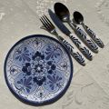 Cutlery Set (48 pieces) "Taormina" white and blue