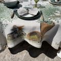 Tessitura Toscana Telerie, square linen tablecloth Oliviers D.O.P.