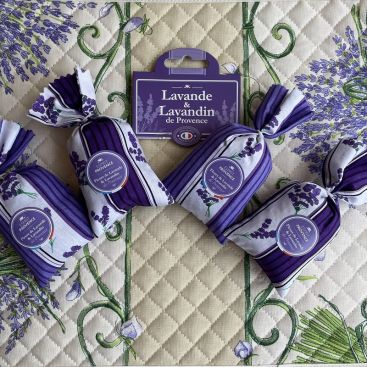 Grand sachet organza avec colerette de Fleurs de Lavande & Lavandin -  Esprit Provence