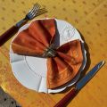 Jacquard table napkins "Vars" ocre  by Tissus Toselli