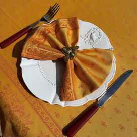 Jacquard table napkins "Vars" ocre  by Tissus Toselli