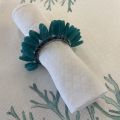 Pearls and metal table napkin ring "Pearl" turquoise
