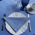 Serviette de table Jacquard "Durance" bleu , Tissus Toselli