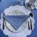Jacquard table napkins "Durance" blue  by Tissus Toselli
