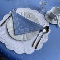 Jacquard table napkins "Durance" blue  by Tissus Toselli
