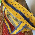 Quilted coton shopping bag "Avignon" yellow and blue