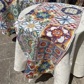 Chemin de table en coton "Camastra" Tessitura Toscana Telerie
