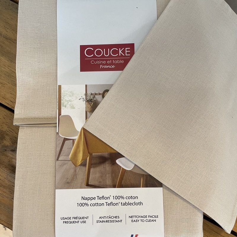 Serviette de table en coton "Coucke" uni sable
