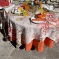 Round cotton  and Teflon tablecloth "Coucke" uni orange Cyclades