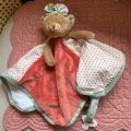 Barbara Bukowski bear "Happy Meli" baby rug and dummy clip pink